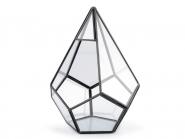 Glasvase Pyramide 16x18 cm schwarz Blumentopf Pflanzschale Glashänger 